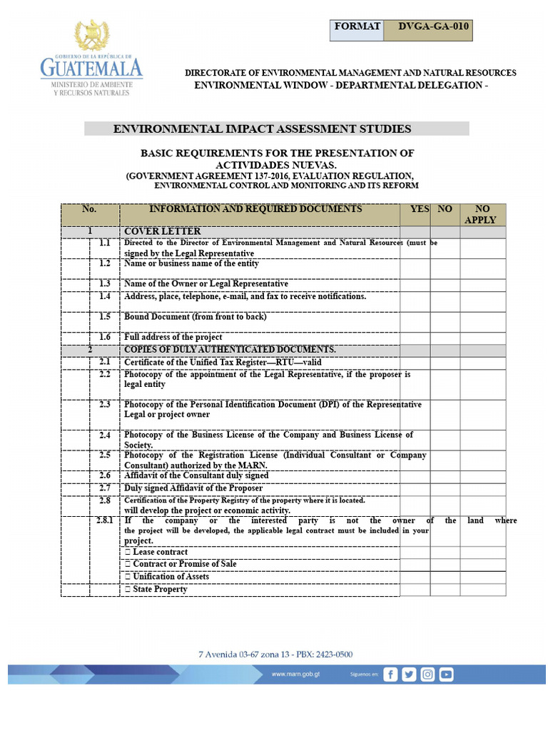 Environmental Impact Assessment Requirements | PDF | Identity Document ...