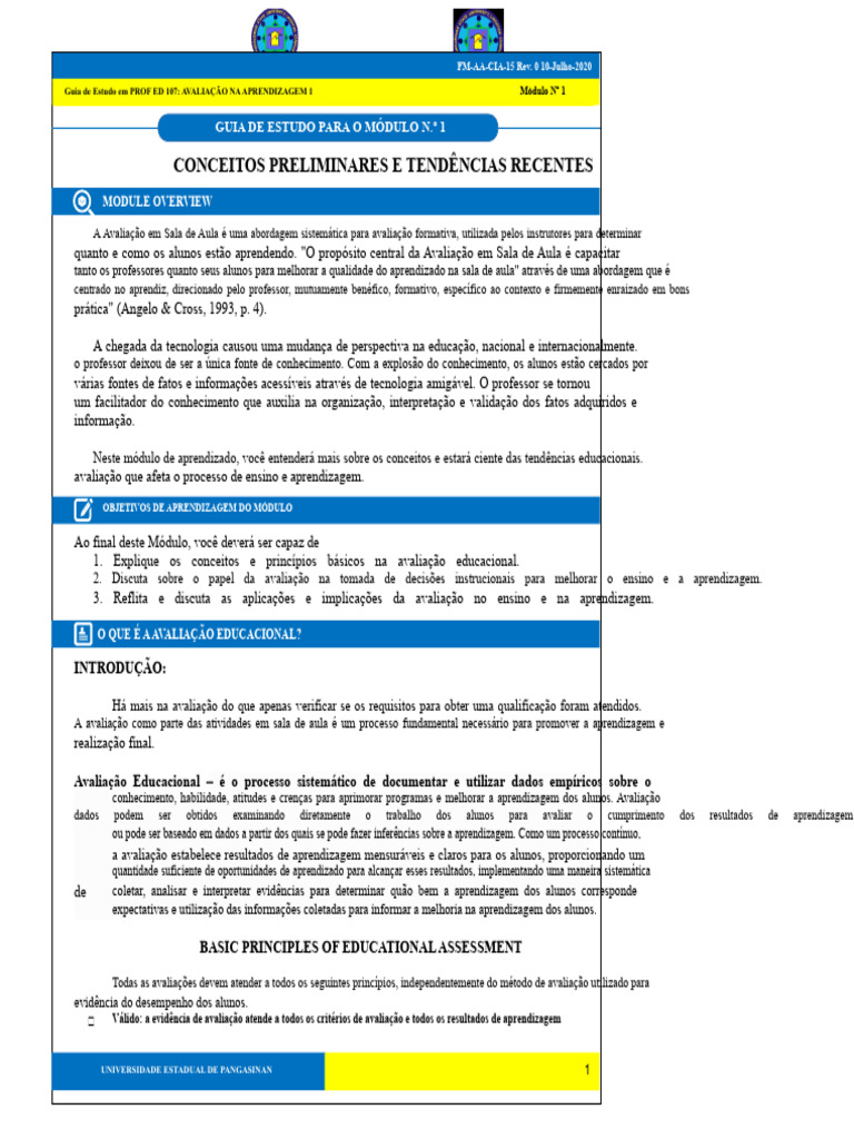 Guia de Avaliação Educacional Moderna | PDF | Aprendizado | Avaliação