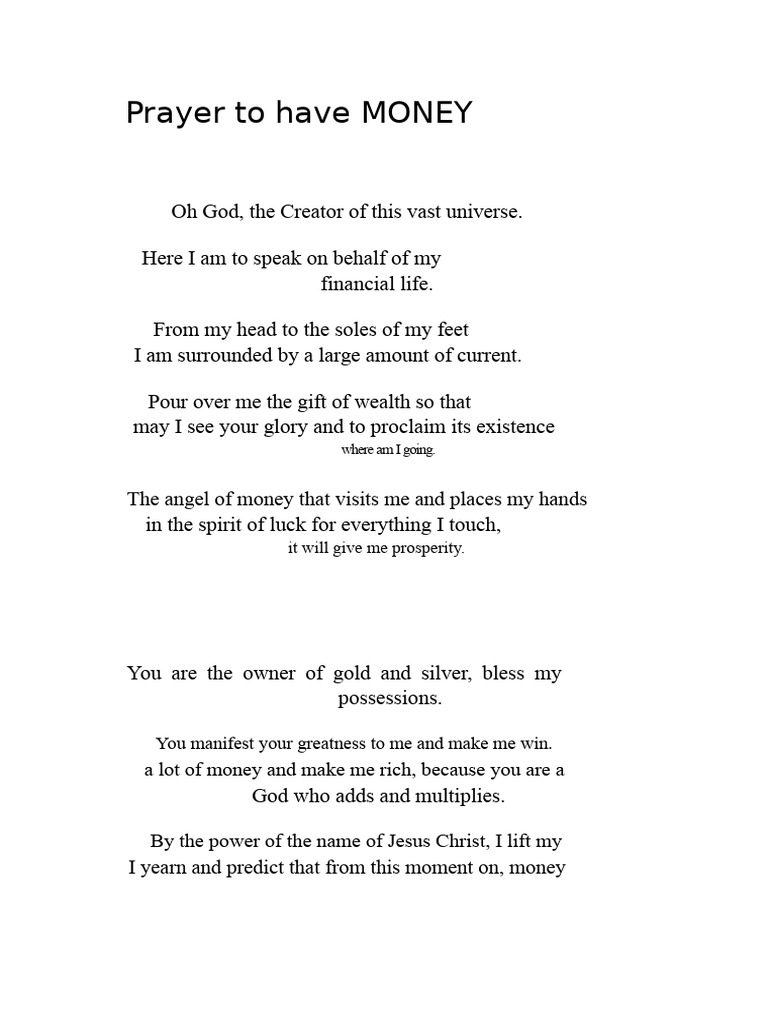 Prayer for Financial Abundance | PDF