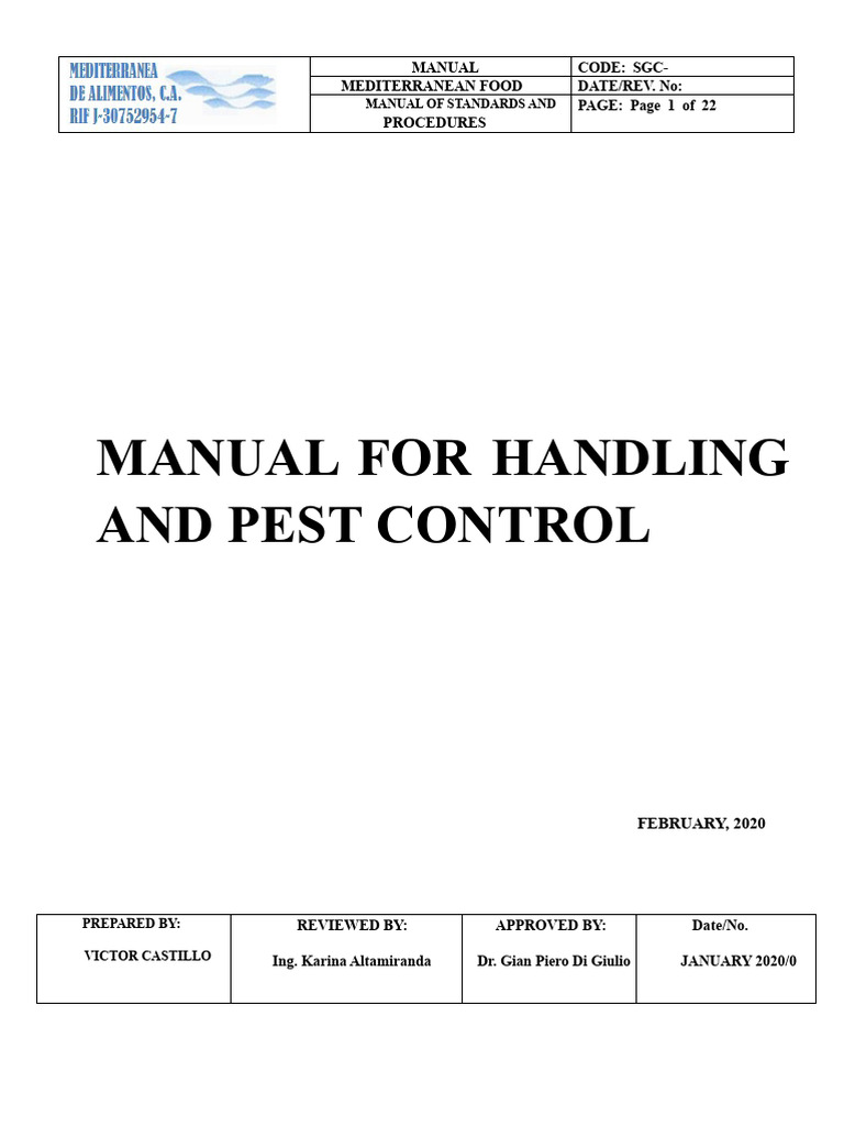 Pest Control Manual | PDF | Pest (Organism) | Pest Control