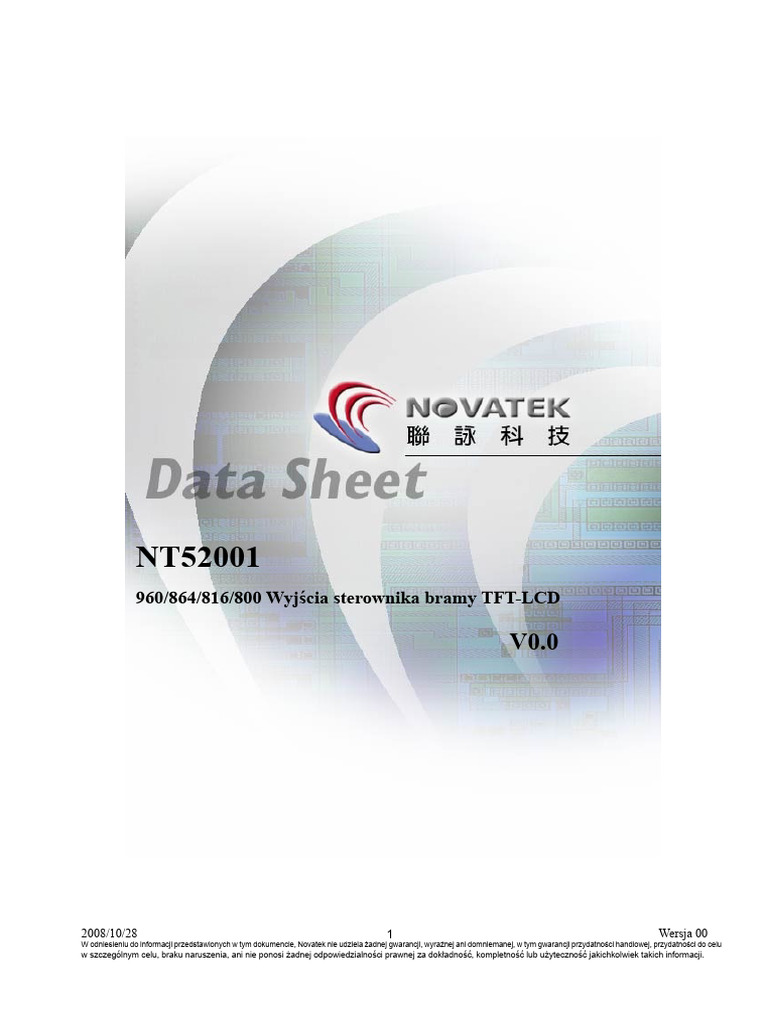 NT52001 Novatek | PDF