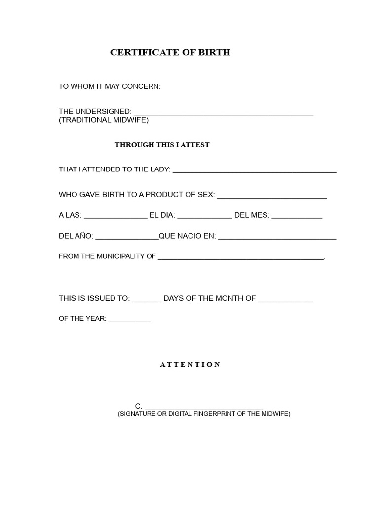 Birth Certificate Issuance Document | PDF