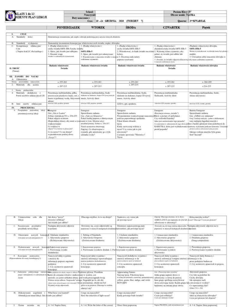 DLL - Science 4 - Q3 - W7 | PDF