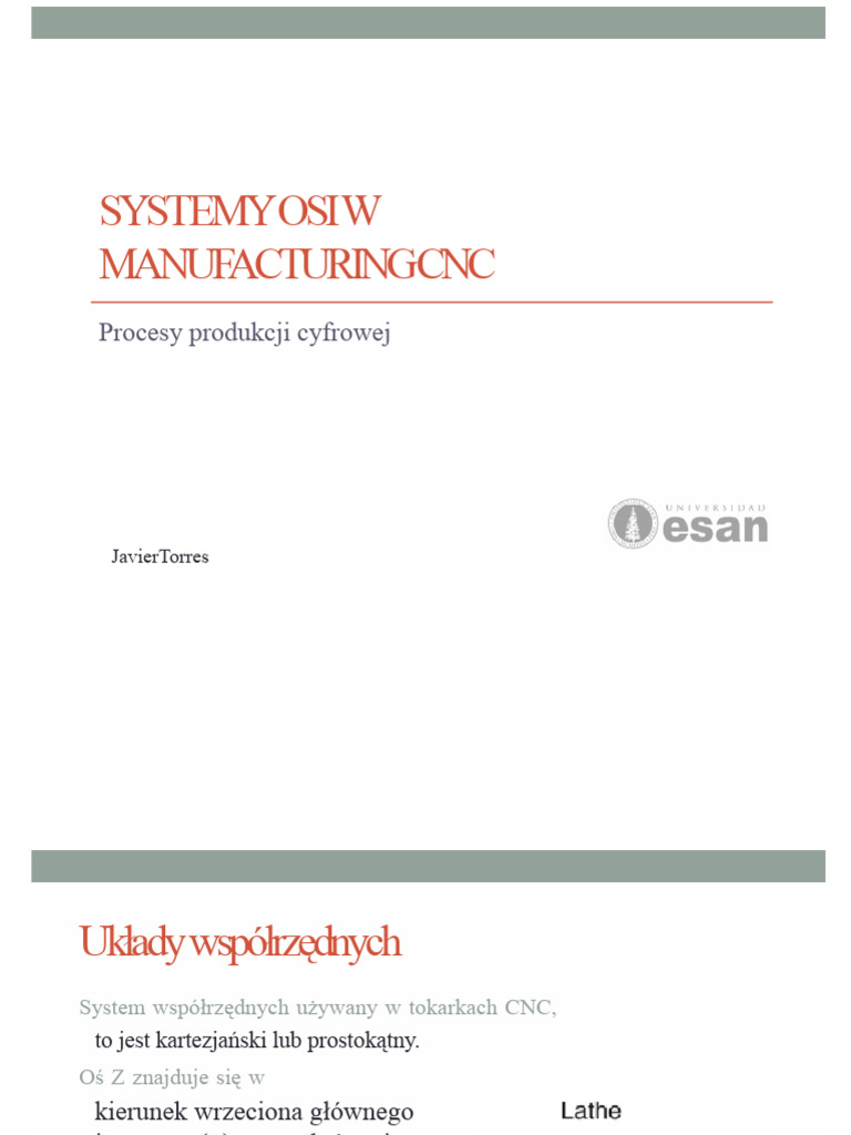 Osie I Systemy Współrzędnych W CNC | PDF