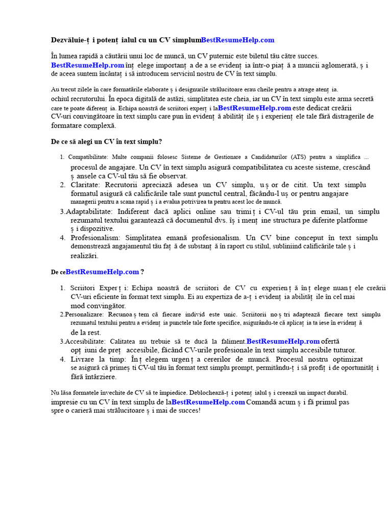 CV În Format Simplu | PDF