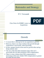 Merger Rationales and Strategy Class Notes