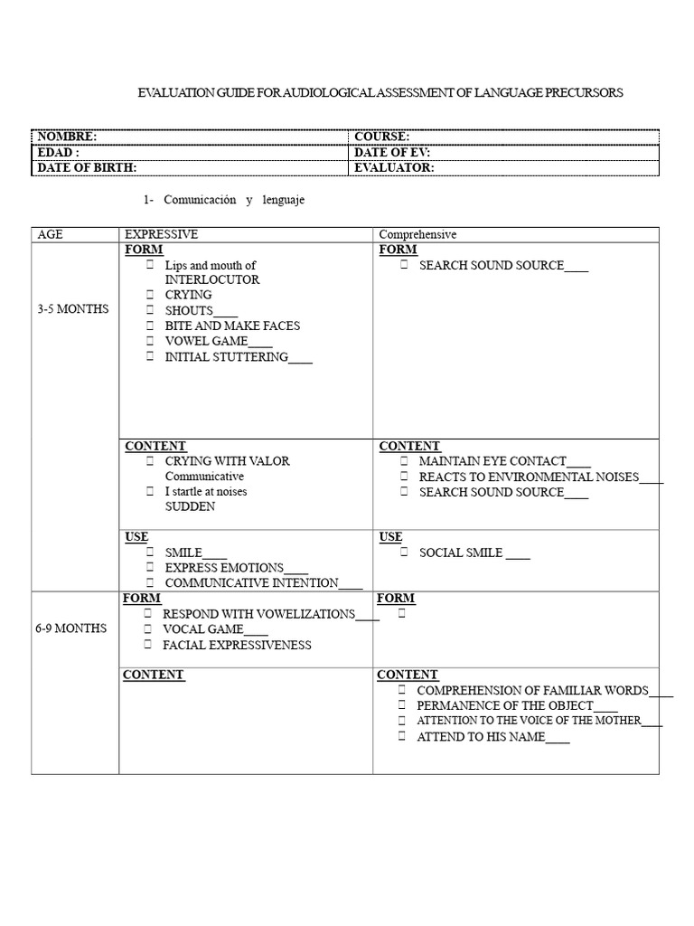 Audiological Assessment Guide for Language | PDF | Behavioural Sciences ...