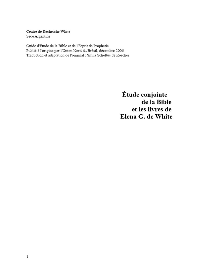 Guide d'Étude Bible et Elena White | PDF | Livres des Rois | Livre de ...