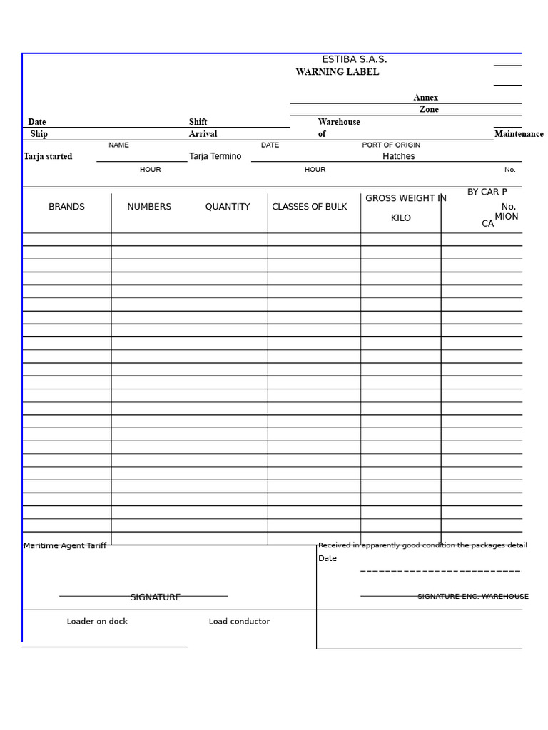 Cargo Manifest and Shipping Operations | PDF | Cargo | Port