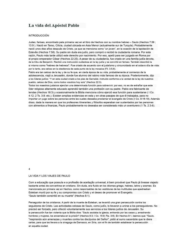 La Vida Del Apóstol Pablo | PDF | Pablo el apóstol | Bernabé
