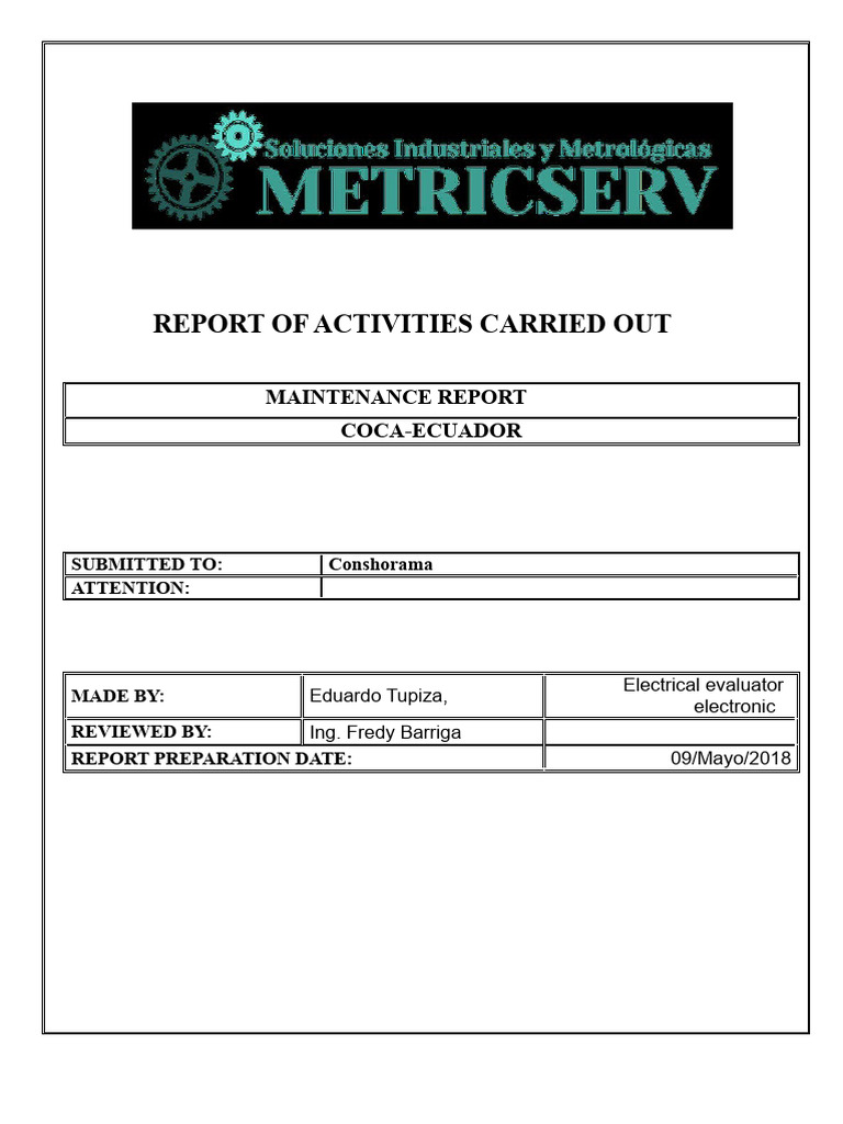 Maintenance Report for Air Compressor | PDF | Gas Technologies | Machines