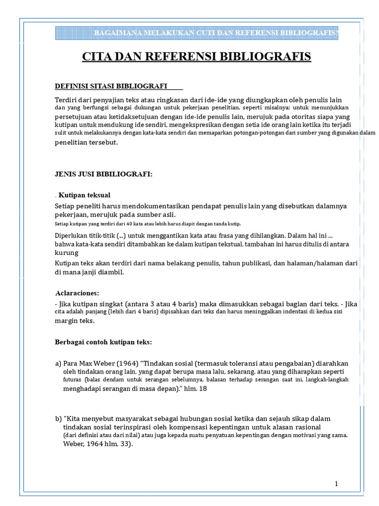 Panduan Sitasi dan Referensi Bibliografi | PDF