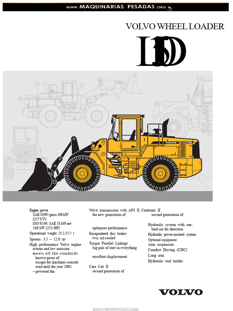 Volvo L150D Wheel Loader Specifications | PDF | Horsepower | Pump
