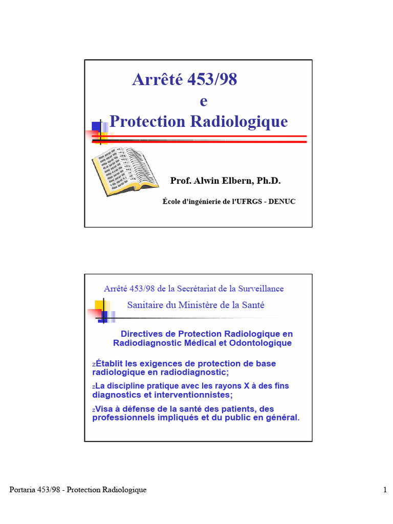 Directives de Protection Radiologique 453/98 | PDF | Radiologie | Rayon X