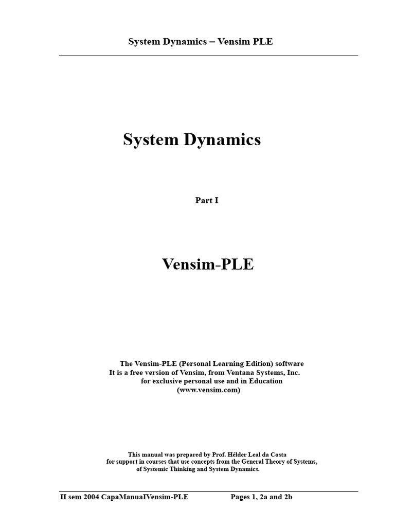 Vensim PLE System Dynamics Guide | PDF | Variable (Mathematics) | Interest