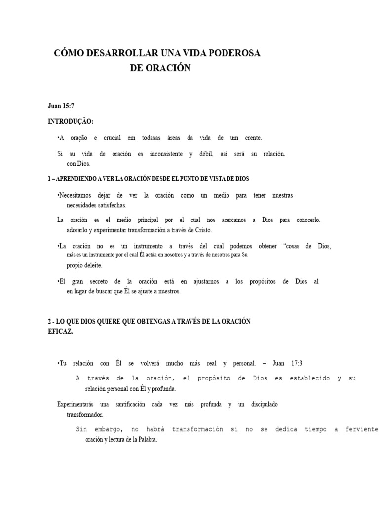 Vida de Oración Poderosa en Cristo | PDF | Oración | Dios
