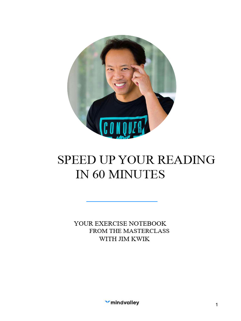 Workbook - Speed Reading With Jim Kwik PDF | PDF