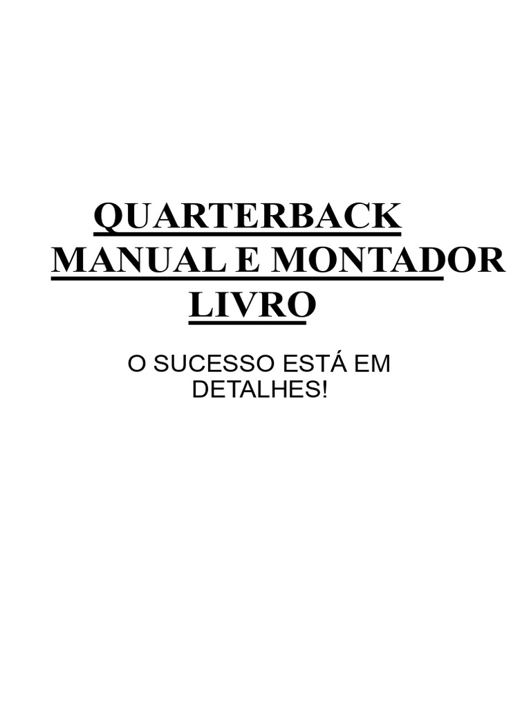 Guia Completo para Treinamento de Quarterbacks | PDF | Pé (unidade de ...