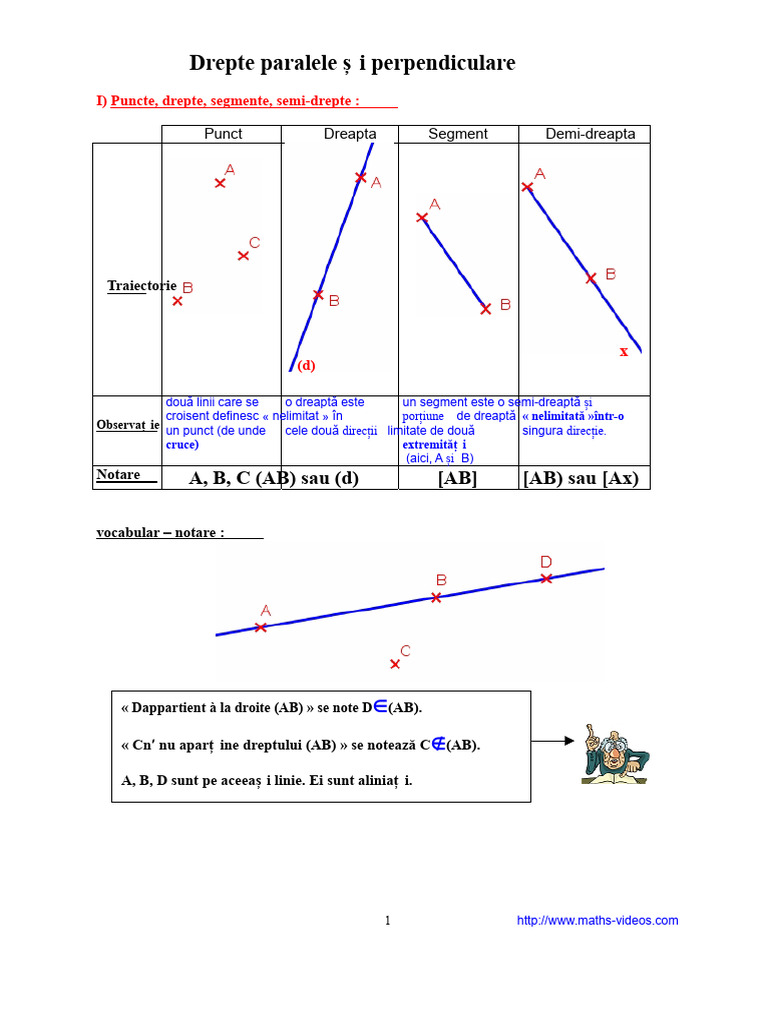 Drepte Paralele Și Perpendiculare (Clasa A VI-a) | PDF