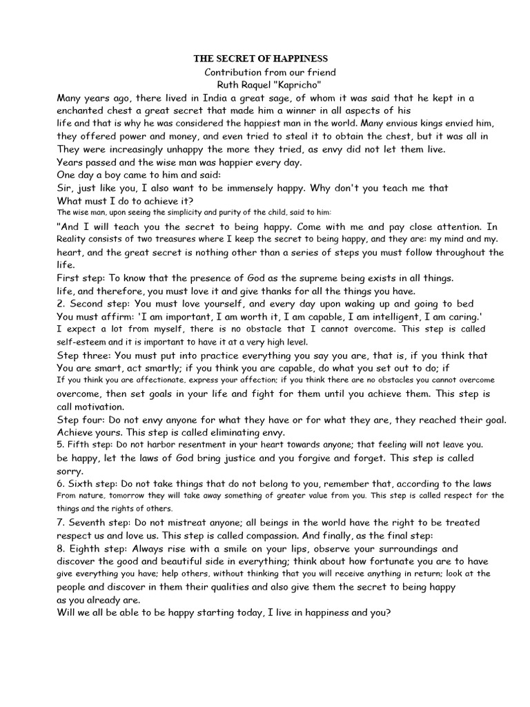 The Secret of Happiness PDF Envy Psychology