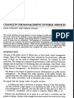 Change in The Management of Public Services (Walsh)
