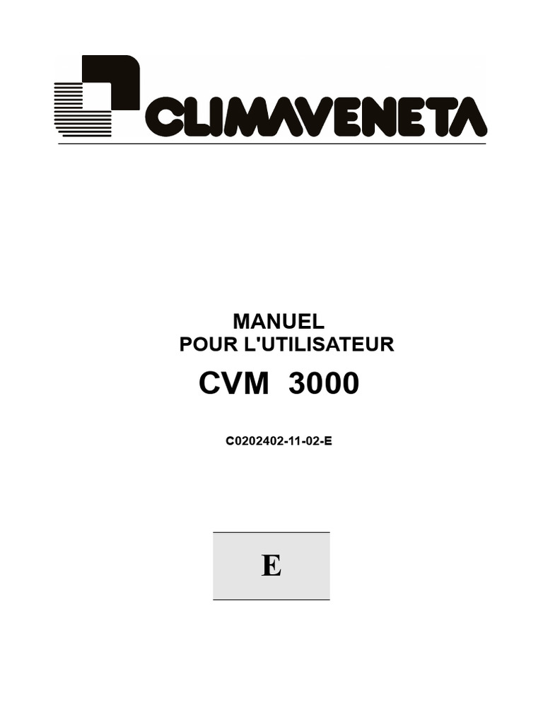 Manuel d'utilisation CVM 3000 | PDF | Pompe à chaleur | Thermodynamique