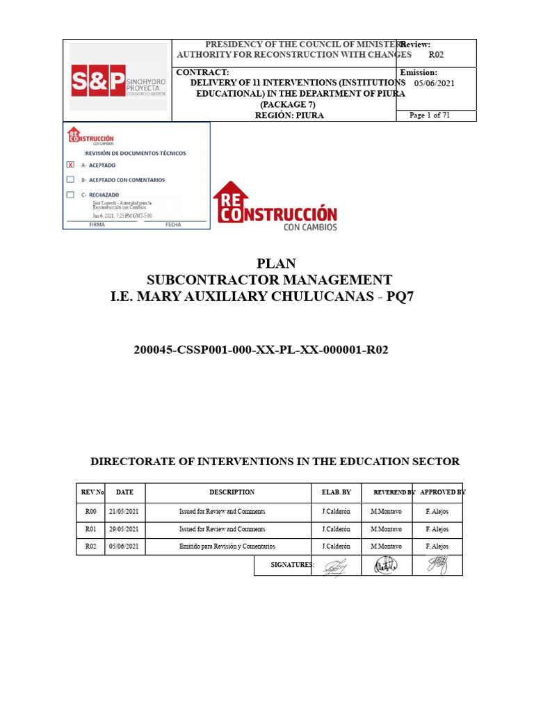 Subcontractor Management Plan (200045-CSSP001-000-XX-PL-XX-000001-R02 ...