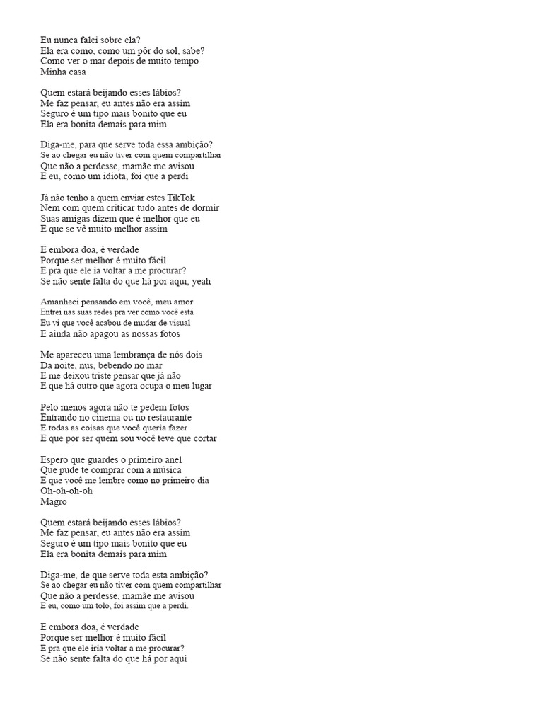 Reflexões sobre amor e perda | PDF