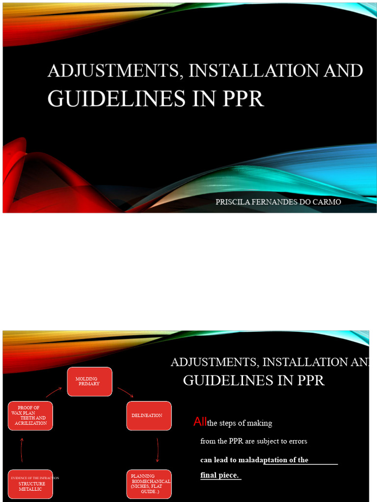 PPR Installation and Adjustment Guidelines | PDF | Dentures | Prosthesis