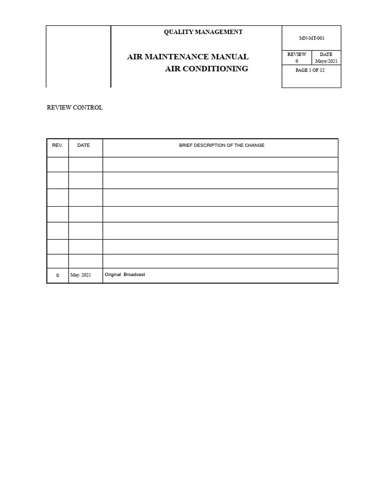 Air Conditioning Maintenance Manual | PDF | Air Conditioning | Duct (Flow)