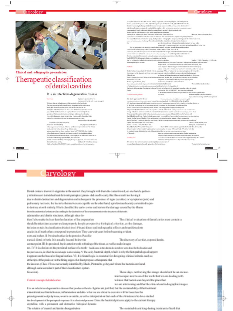 Therapeutic Classification of Dental Caries | PDF | Human Tooth | Tooth ...