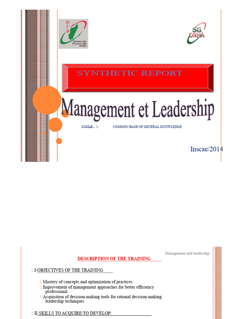 Management and Leadership Training Guide | PDF | Leadership | Communication