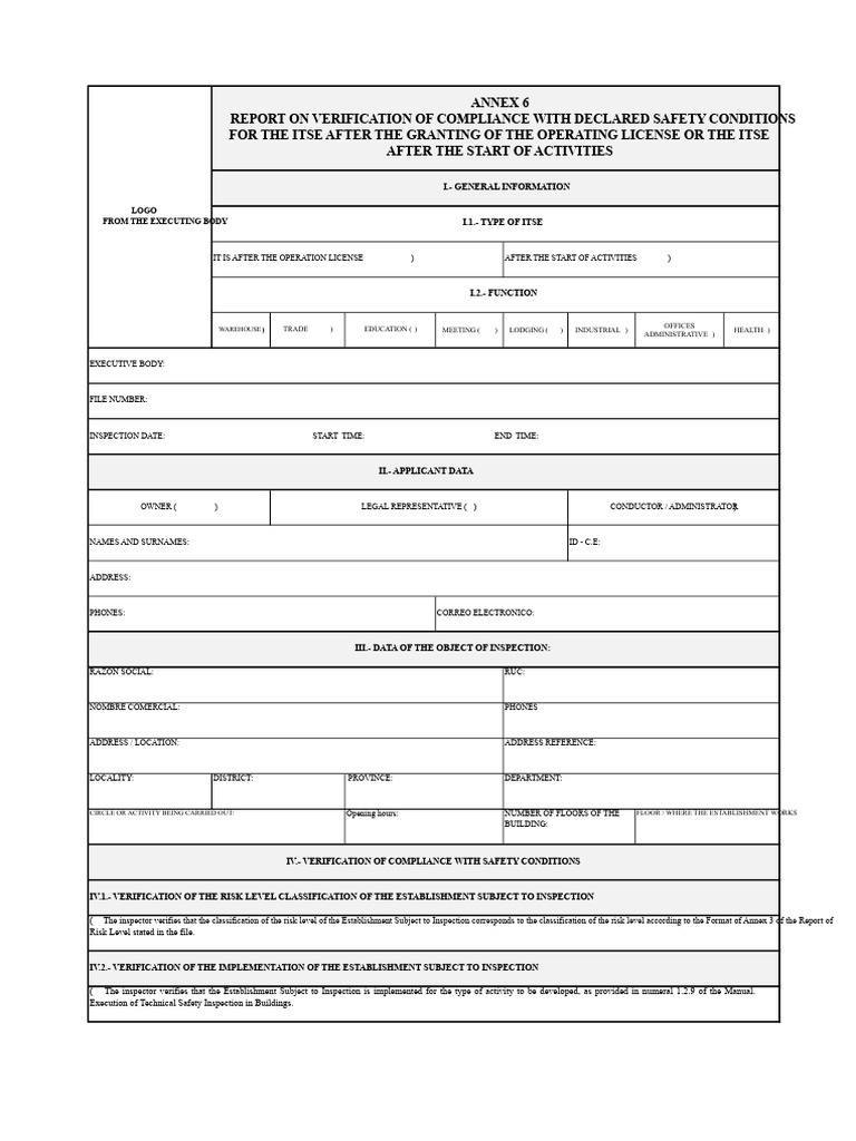 ITSE Safety Compliance Verification Report | PDF