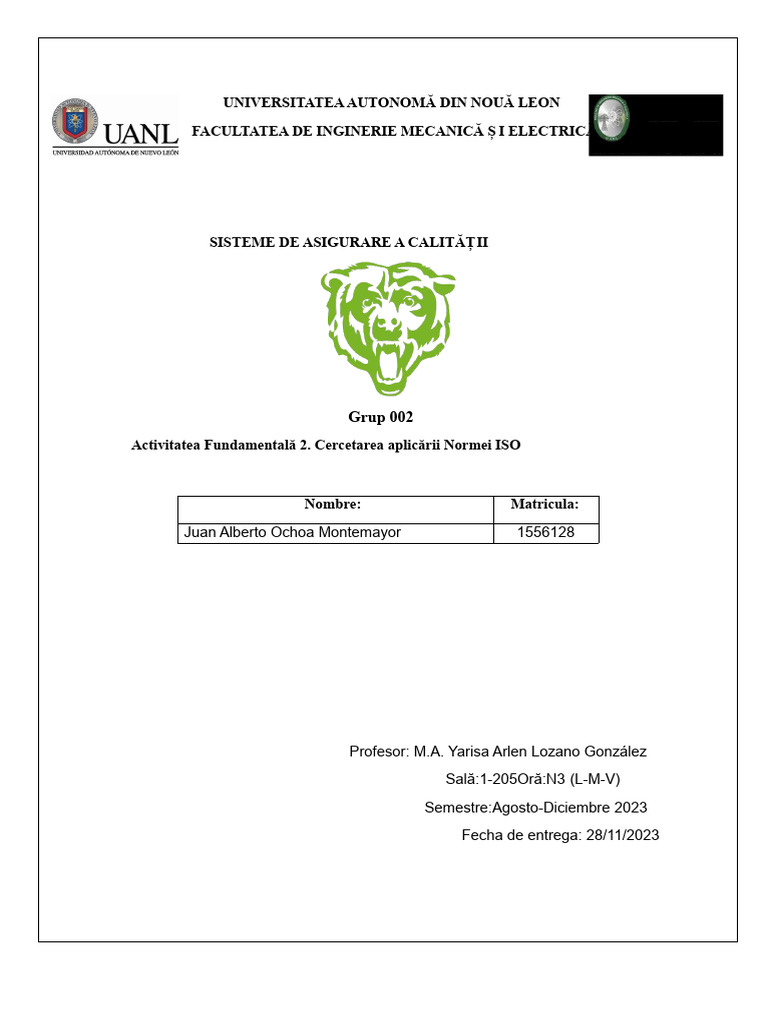 AF2. Aplicarea Standardului ISO 9001 | PDF
