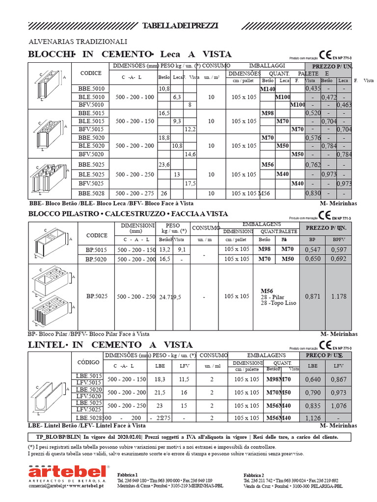 tabella-prezzi-artebel-2020-pdf