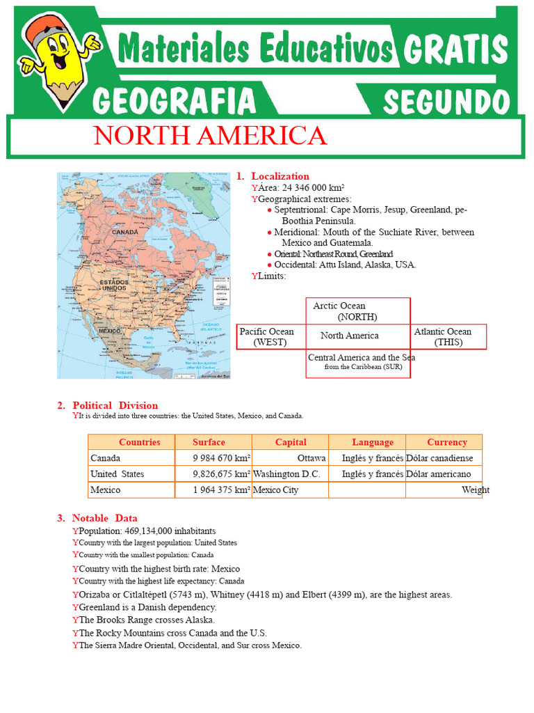North America: Geography and Demographics | PDF | North America | The ...