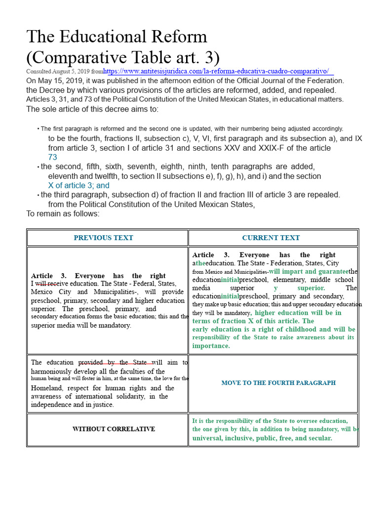 Mexico's Educational Reform Overview | PDF | Evaluation | Social Equality