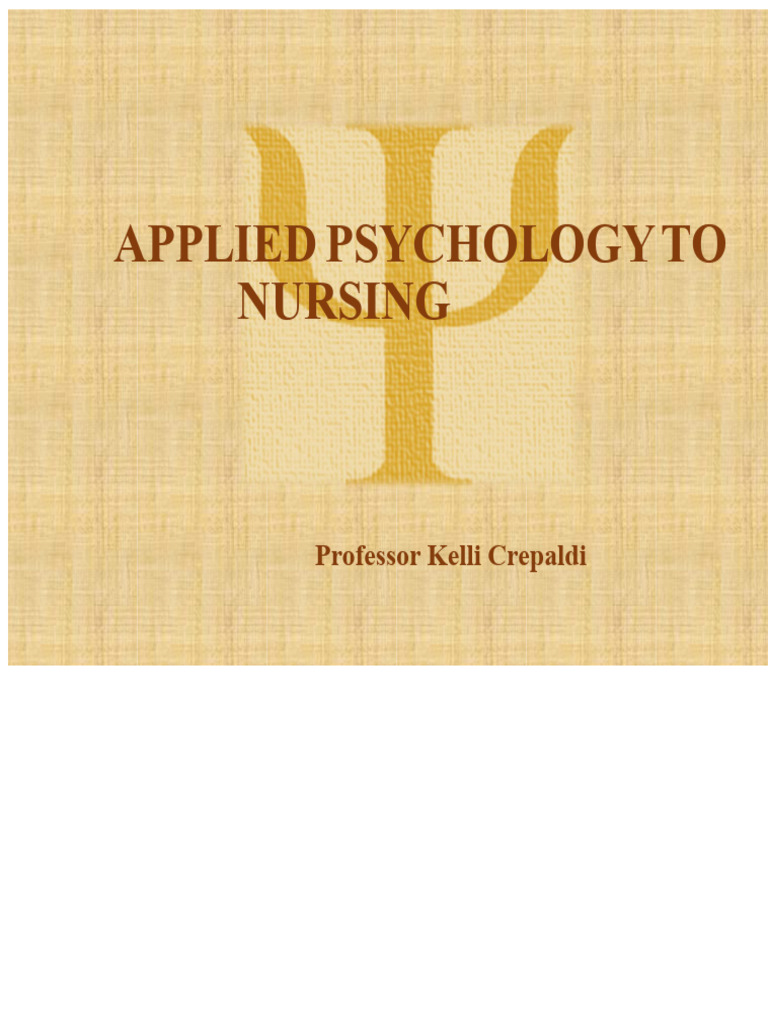 Applied Psychology in Nursing | PDF | Psychology | Temperament