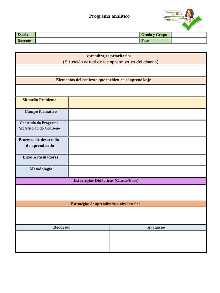 Programa Analítico de Aprendizaje Escolar | PDF