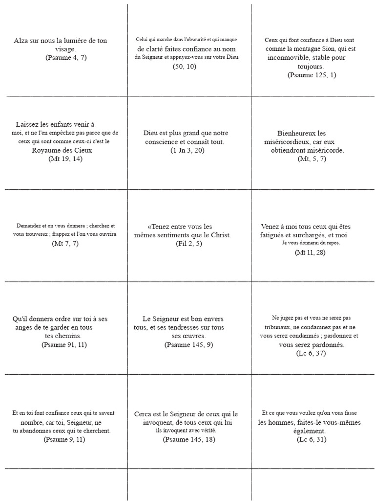 Versets bibliques sur la foi et l'espoir | PDF | Miséricorde | Théologie