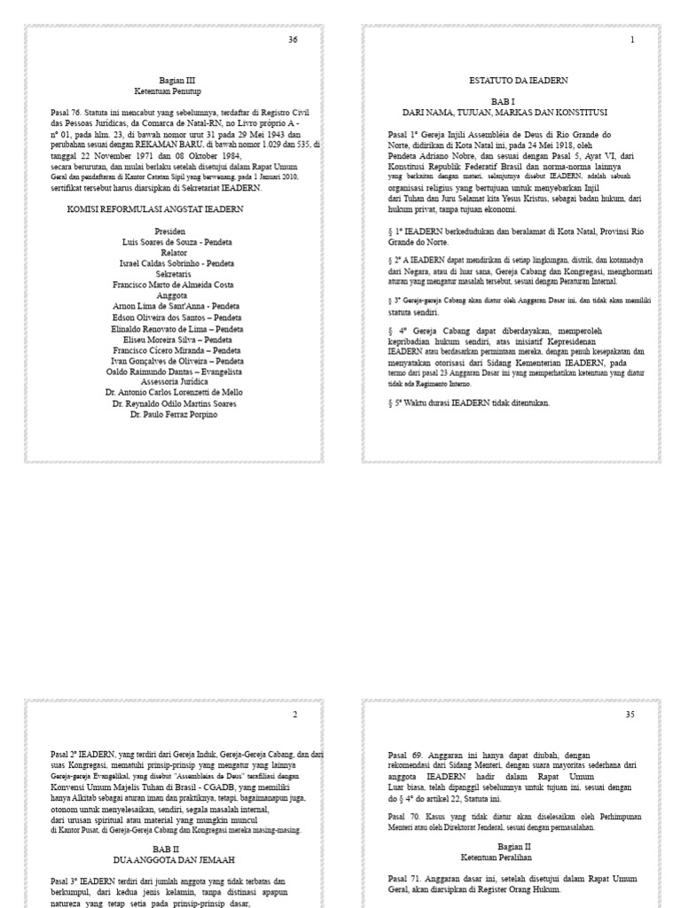 Statuta IEADERN: Struktur dan Ketentuan | PDF
