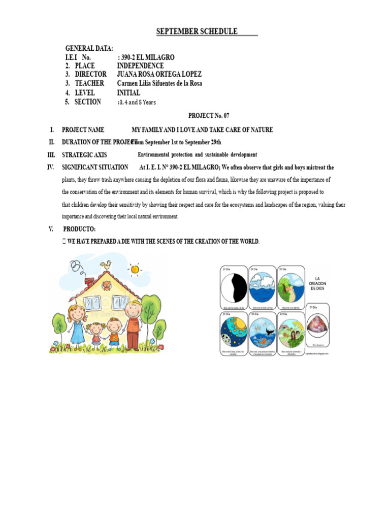 September Nature Project Schedule | PDF | Natural Environment | Nature