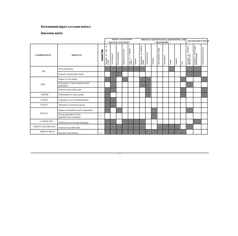Environmental Impact Assessment Matrices | PDF