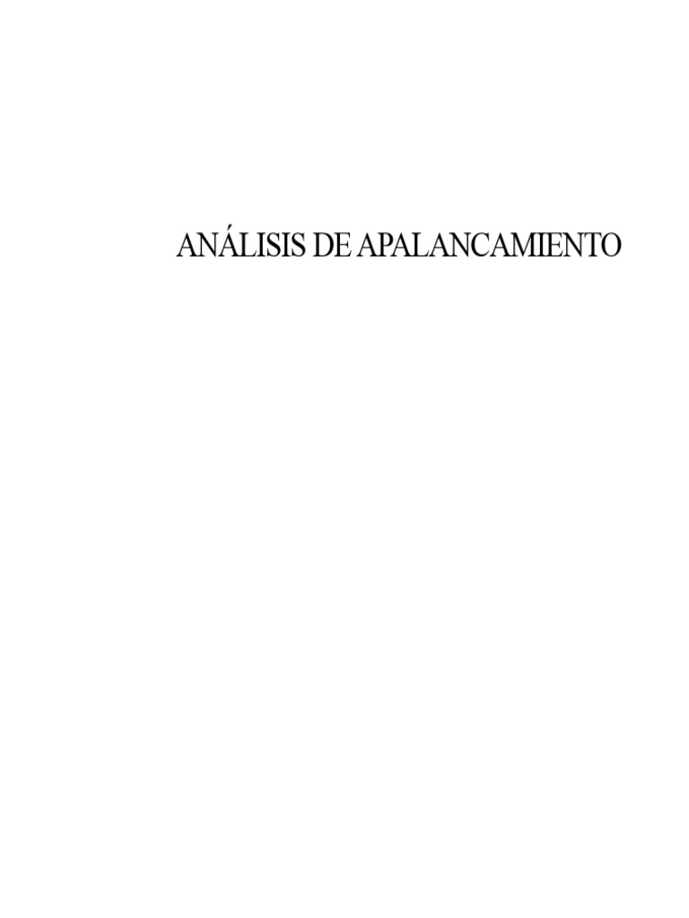 Tipos y Análisis de Apalancamiento Empresarial | PDF | Apalancamiento ...