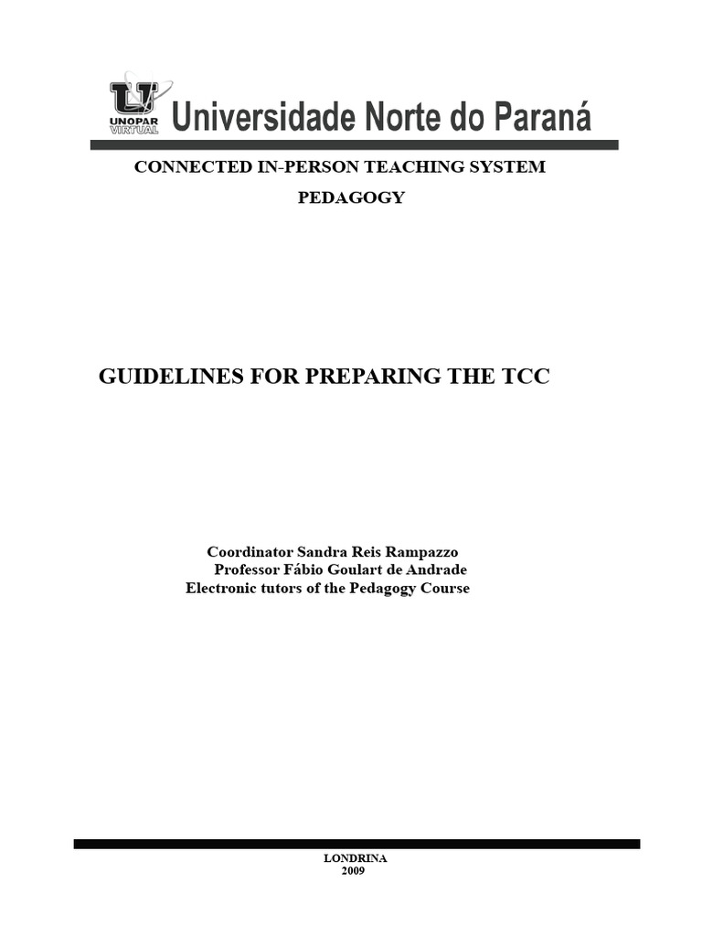 TCC Guidelines for Pedagogy Students | PDF | Methodology | Thesis