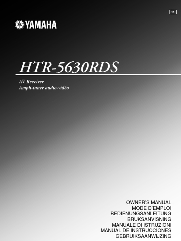 Yamaha HTR-5630RDS | PDF | Loudspeaker | Ac Power Plugs And Sockets