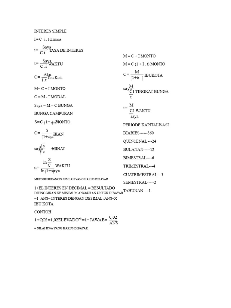 Rumus Bunga Simple Dan Bunga Maju Pdf