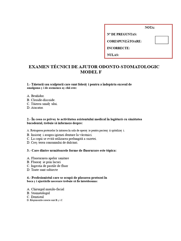 Examen Tao Model F | PDF
