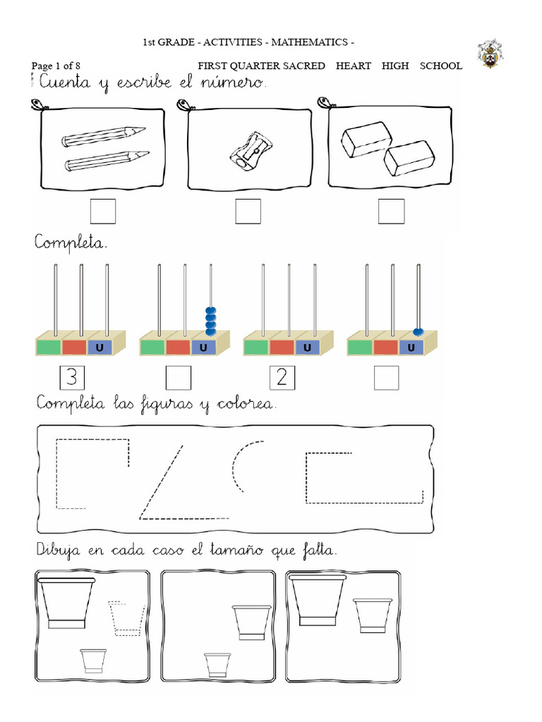1st Grade Math Activities - Quarter 1 | PDF