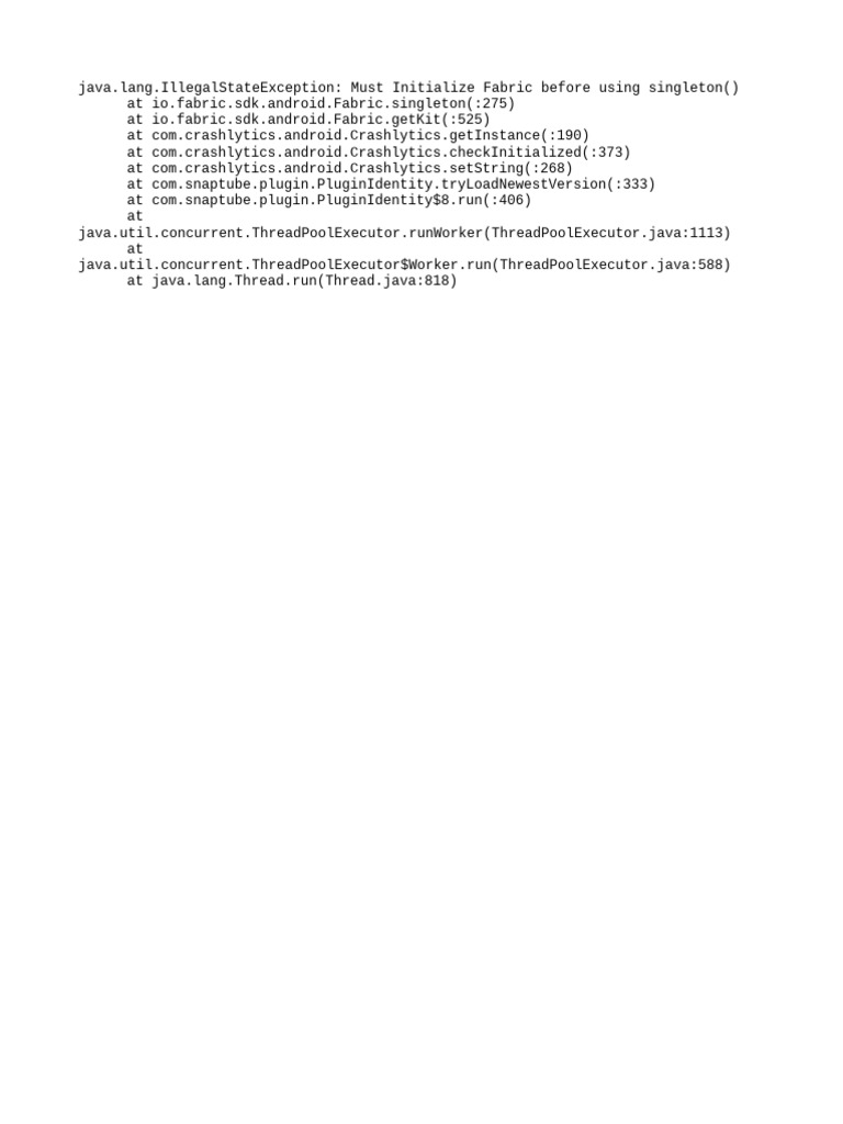 Fabric Initialization Error in Crashlytics | PDF